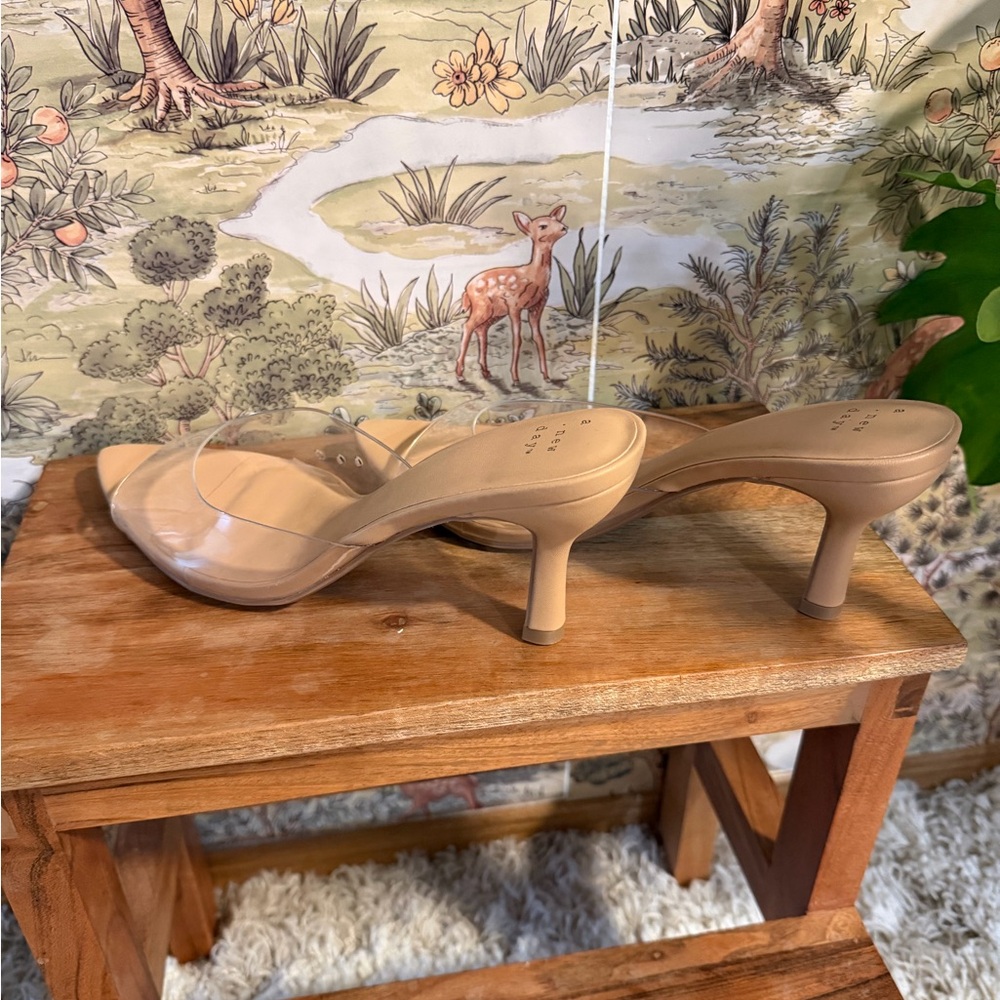 a new day Clear and Tan Heeled Mules - Picture 5 of 6